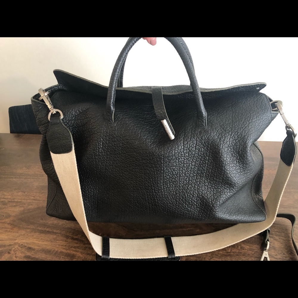 Kenneth Cole Black Embossed Leather Tote